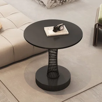 פאר מודרני, שולחן צד עגול לסלון מינימליסטי נורדי שולחנות קפה חיסכון בחלל מסה Auxiliar סלון ריהוט הבית