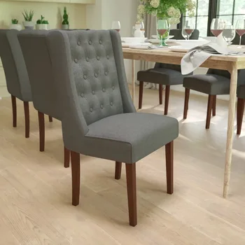 פלאש רהיטים הרקולס פרסטון סדרה אפור בד מצויץ פרסונס הכיסא Tabouret עיצוב פינת אוכל כיסא.