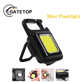 פנס עבודה האור נטענת מיני LED Glare COB מחזיק מפתחות אור קמפינג אור קטן, פותחן פנס נייד חיצוני