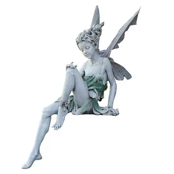 פרח פיות פסל קישוט דמויות עם כנפיים גן הפסלים מיתיים גן שן הארי פסלון פיות פיות עיצוב החצר