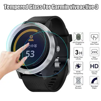 פרמיה שעון חכם 9H HD מגן סרטים עבור Vivoactive של Garmin 3 מגיני מסך זכוכית מחוסמת