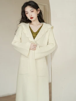 קוריאני מזדמן תכליתי סרוגים ' קט לנשים סתיו בגדים מוצק צבע עדין אלגנטי סוודר קרדיגן מעיל רופף בנות