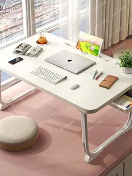 קטן שולחן שולחן מתקפל במיטה תלמיד השולחן מחשב נייד לילדים ללימוד חלונות פשוטה ספה שולחן לשבת על הרצפה.