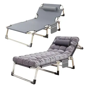 קיפול כיסאות נוח מתכוונן זווית מרובה שינה מתקפלת עם מעובה מזרן נייד כיסא מחוץ החוף הדשא קמפינג
