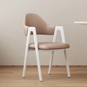 קרם בסגנון מודרני כסאות אוכל יצירתי משק הבית מינימליסטי משענת כסאות אוכל חדר השינה Cadeira מרפסת ריהוט WZ50DC
