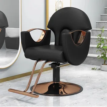 שחור איפור כסא מתכוונן סלון מספרה מסתובב כסא אוכף כיסא כורסה חיתוך השיער Cadeira דה מניקור יופי רהיטים