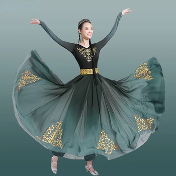 שינג ' יאנג אויגור הופעת ריקוד תלבושות נקבה מיעוטים אתניים לרקוד ללבוש מונגולית שמלת ריקוד הריקוד הלאומי בגדי התלבושת