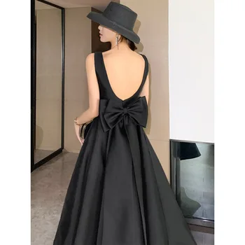 שמלת ערב האישה 2023 סגנון חדש Herben בסגנון נשף שמלת טמפרמנט שחור, אשת החברה הגבוהה, בדרך כלל יכולה ללבוש שמלה להתלבש