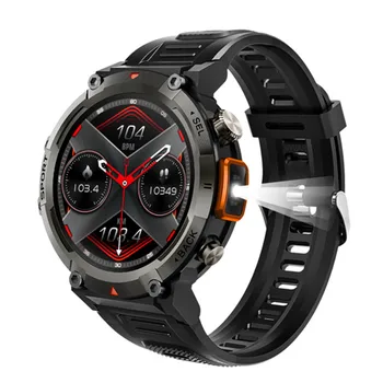שעון חכם S100 פנס Bluetooth שיחה מוסיקה 1.45 אינץ מסך כושר גשש הבריאות ניטור גברים חוצות ספורט Smartwatch