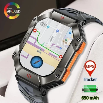 שעון חכם גברים IP67 עמיד למים 620mAh סוללה ארוך במיוחד ההמתנה, מצפן Bluetooth שיחה חיצונית ספורט הצבאי החדש Smartwatch