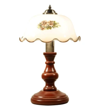 תאורה אופנה מנורת שולחן אמריקאי מנורת שולחן הלילה אופנה וינטאג', עץ עמעום תאורה