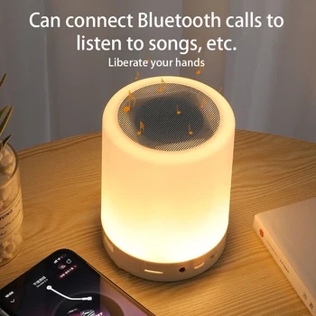 תאורה נטענת 7 צבע מנורה מתכווננת ב-Bluetooth תואם רמקול